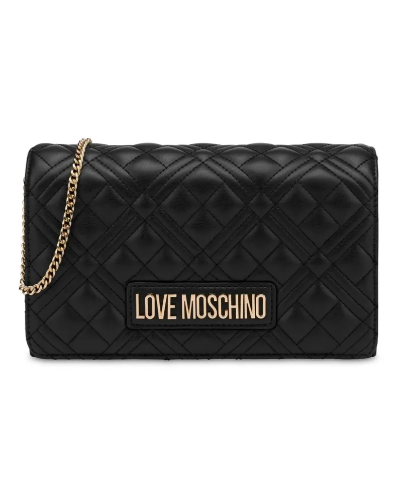 Moschino Umhängetasche mit Logo - Schwarz Schwarz