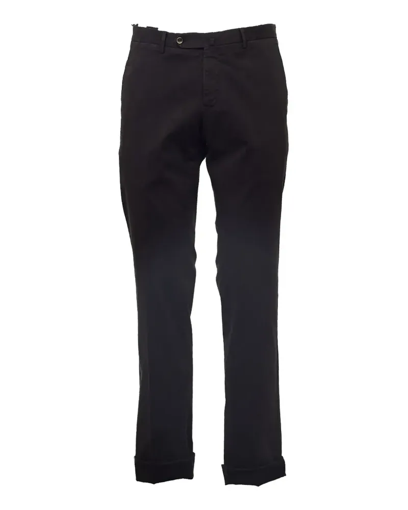 PT TORINO Slim-Fit-Hose mit Bügelfalten - Schwarz Schwarz