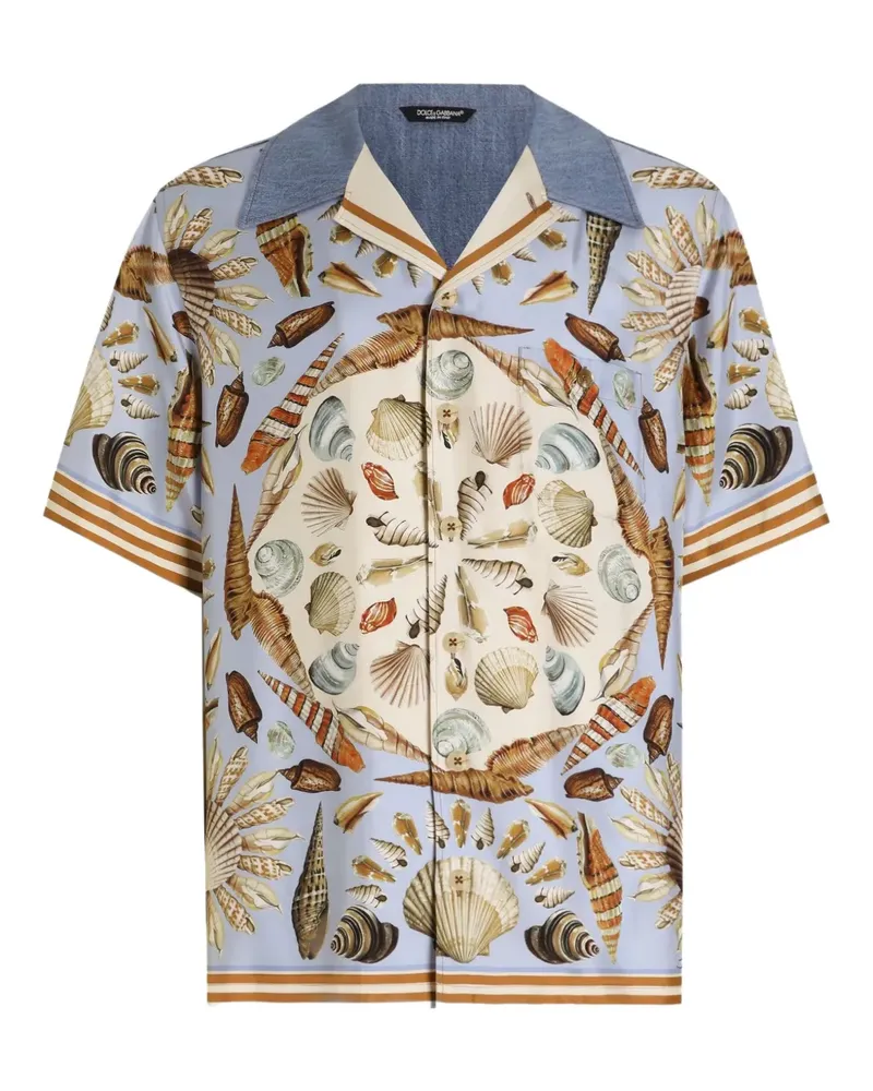 Dolce & Gabbana Hemd mit Muschel-Print - Blau Blau