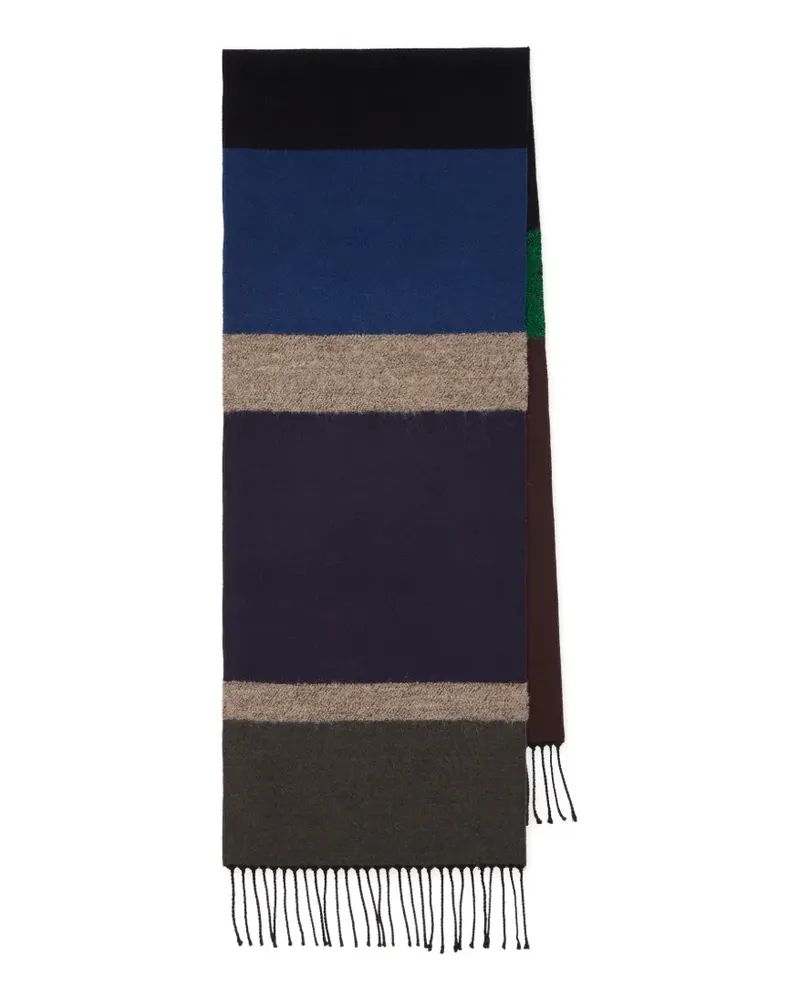Paul Smith Gestreifter Bouclé-Schal - Blau Blau