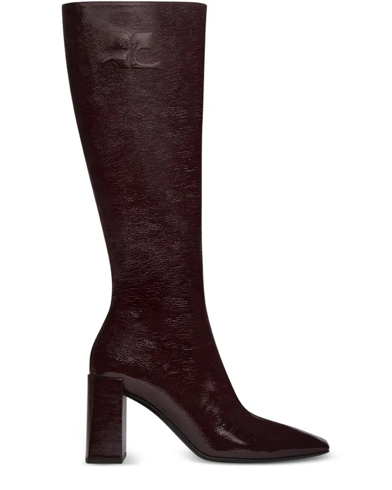 Courrèges Kniehohe Heritage Stiefel mit Blockabsatz 70mm - Rot Rot