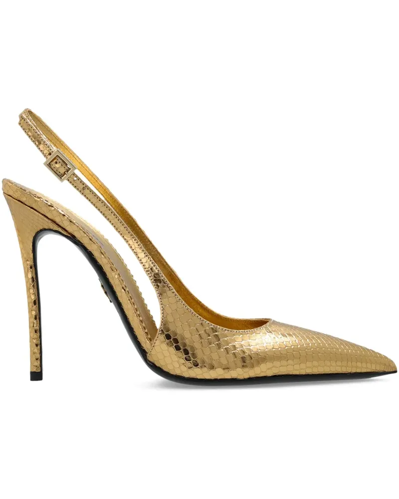 Dsquared2 Slingback-Pumps mit Schlangen-Effekt - Gold Gold