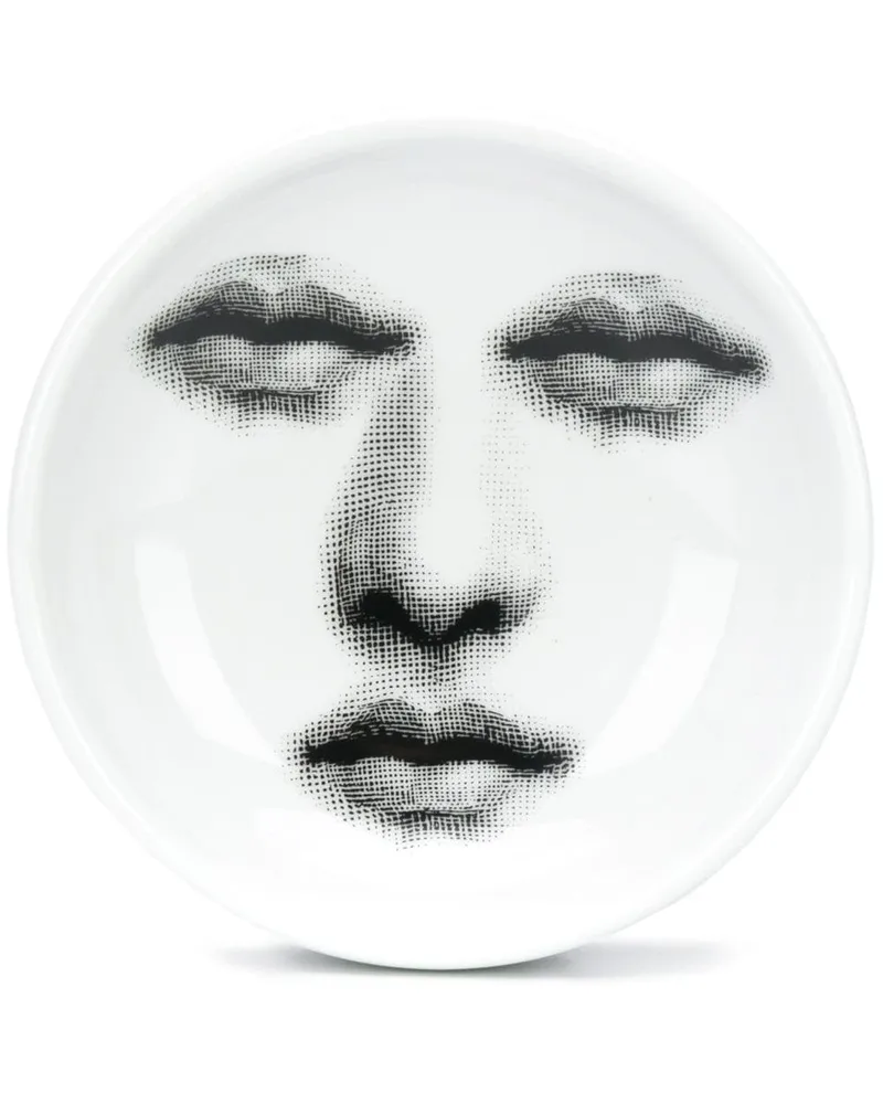 Fornasetti Schale mit Gesicht-Print Weiß