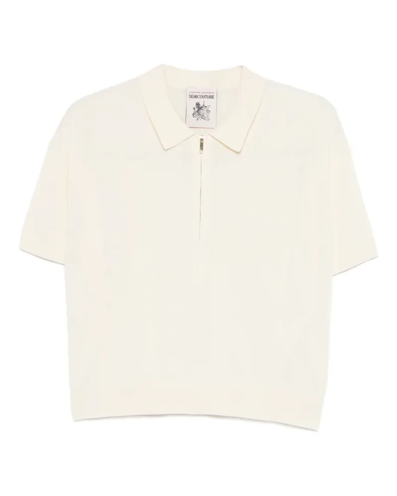 Semicouture Poloshirt mit kurzem Reißverschluss - Nude Nude