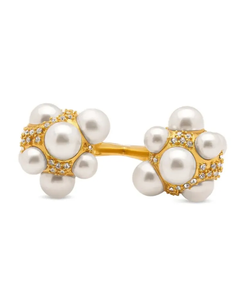 Oscar de la Renta Doppelter Ring mit Kunstperlen - Gold Gold