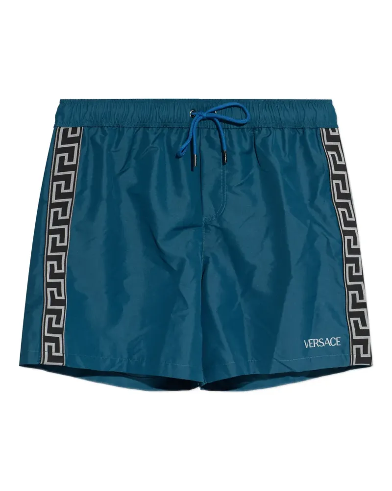 Versace patterned-stripe swim shorts - Blau Blau
