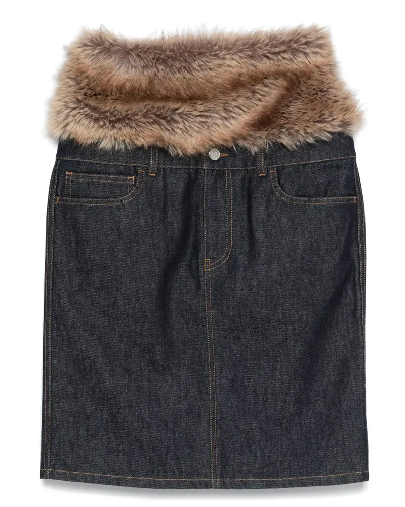 COPERNI Midirock aus Faux Fur im Hybrid-Look - Blau Blau