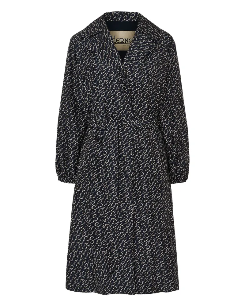 Herno Trenchcoat mit Ketten-Print - Blau Blau