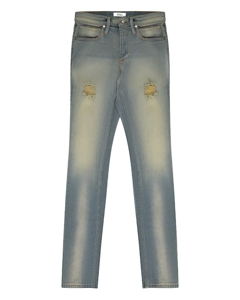 RHUDE Jeans in Distressed-Optik - Blau Blau