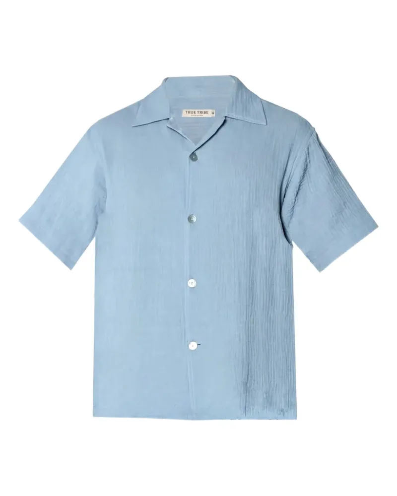 TRUE TRIBE Poloshirt mit Knöpfen - Blau Blau