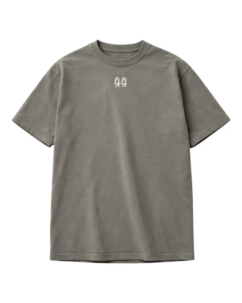 44 LABEL GROUP logo-embroidered cotton T-shirt - Grau Grau