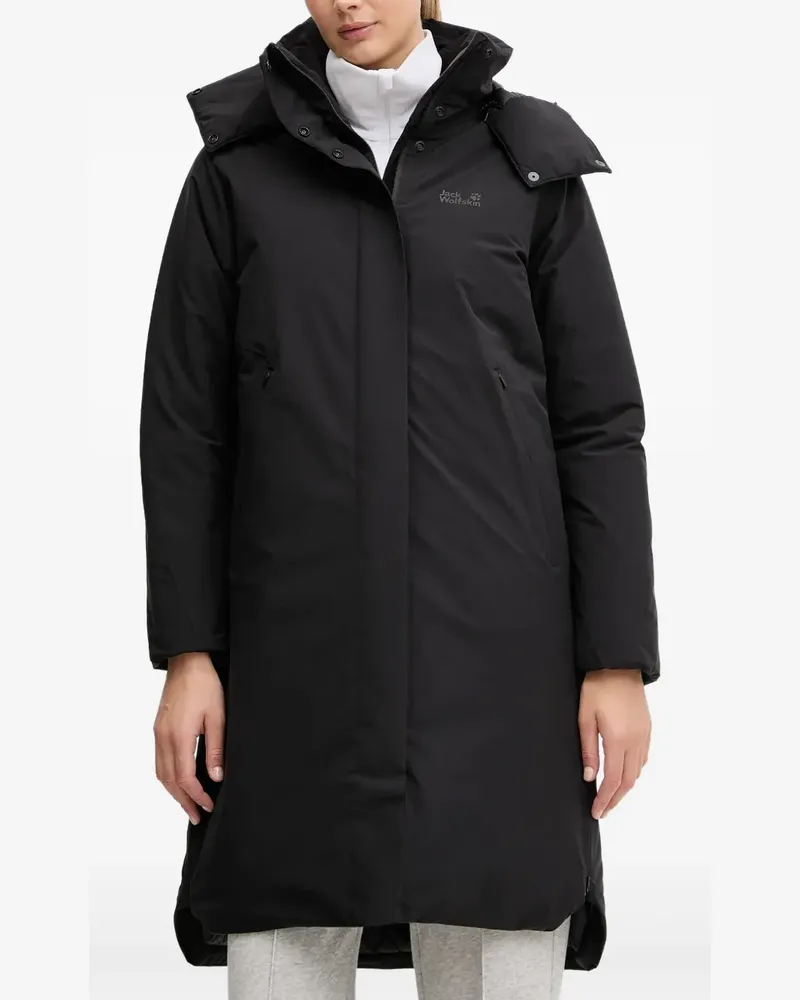 Jack Wolfskin Kapuzenjacke mit Reißverschluss - Schwarz Schwarz