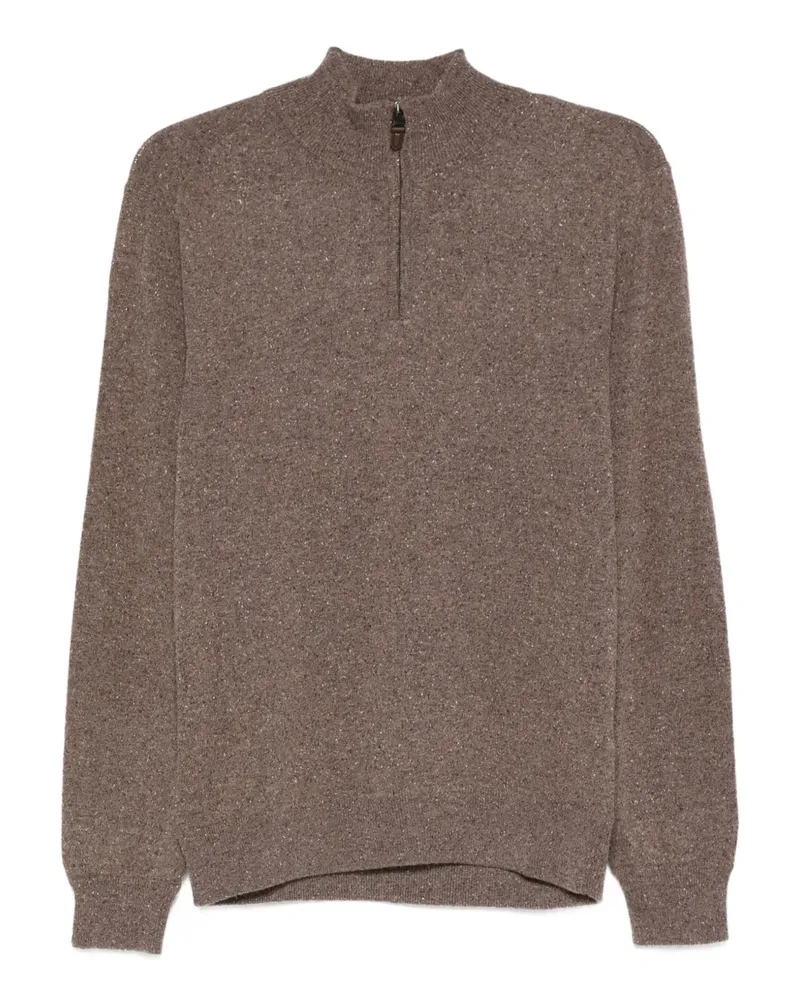 Canali Pullover mit Reißverschluss - Braun Braun