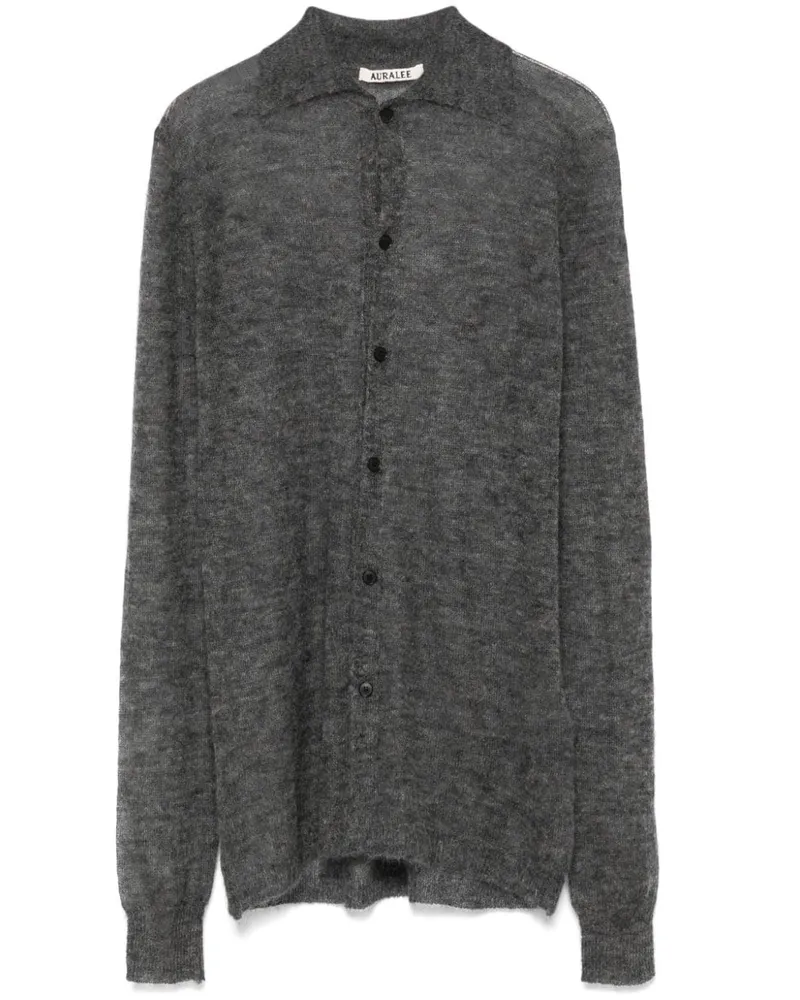 AURALEE Semi-transparenter Cardigan - Grau Grau