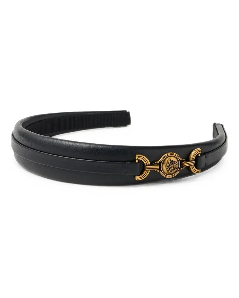 Versace Haarreif aus Nappaleder - Schwarz Schwarz