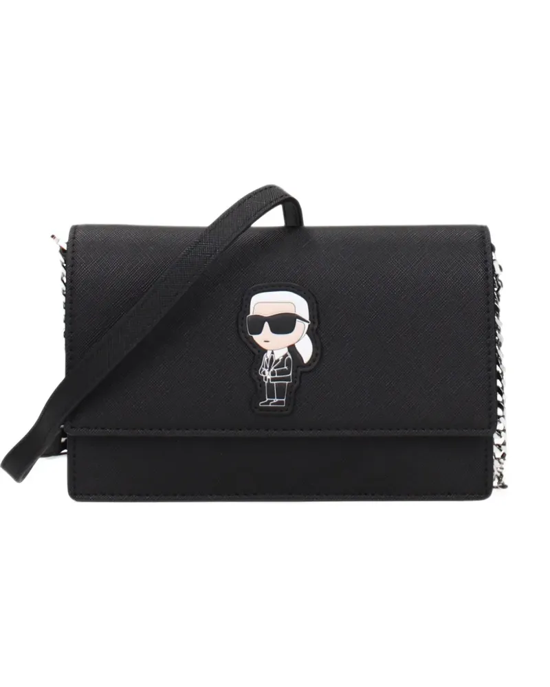 Karl Lagerfeld Ikonik patch crossbody bag - Schwarz Schwarz