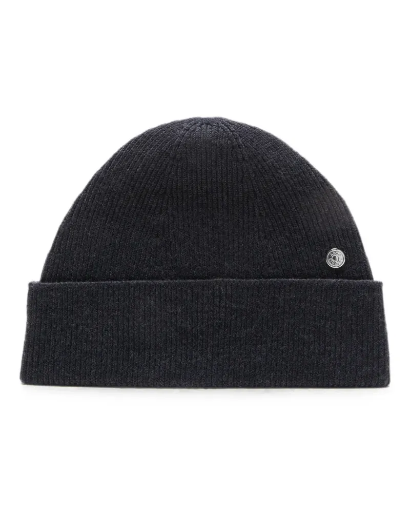 Acne Studios Beanie aus Wolle mit Nieten - Schwarz Schwarz