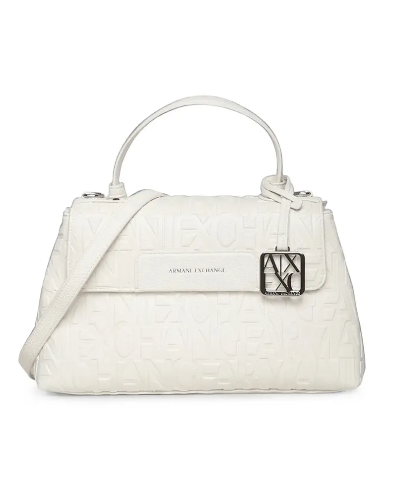 Armani Exchange embossed-logo shoulder bag - Weiß Weiß