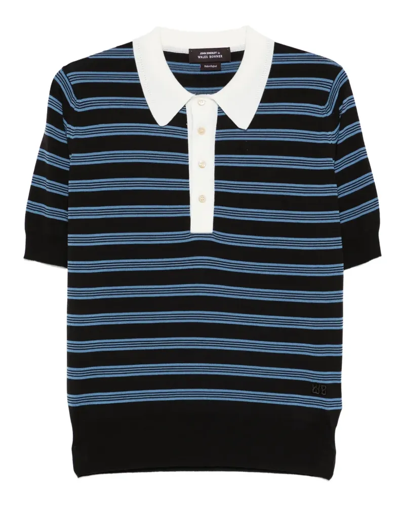 Wales Bonner x John Smedley striped polo shirt - Braun Braun