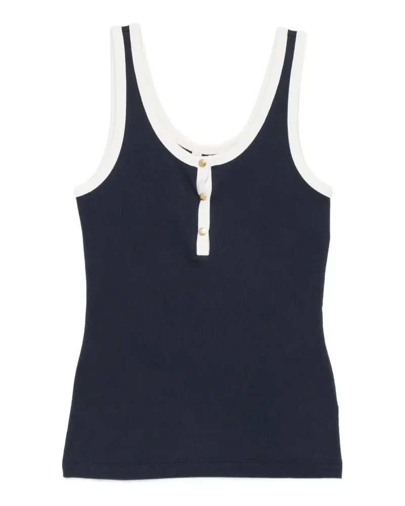 Gant contrast-trim henley top - Blau Blau