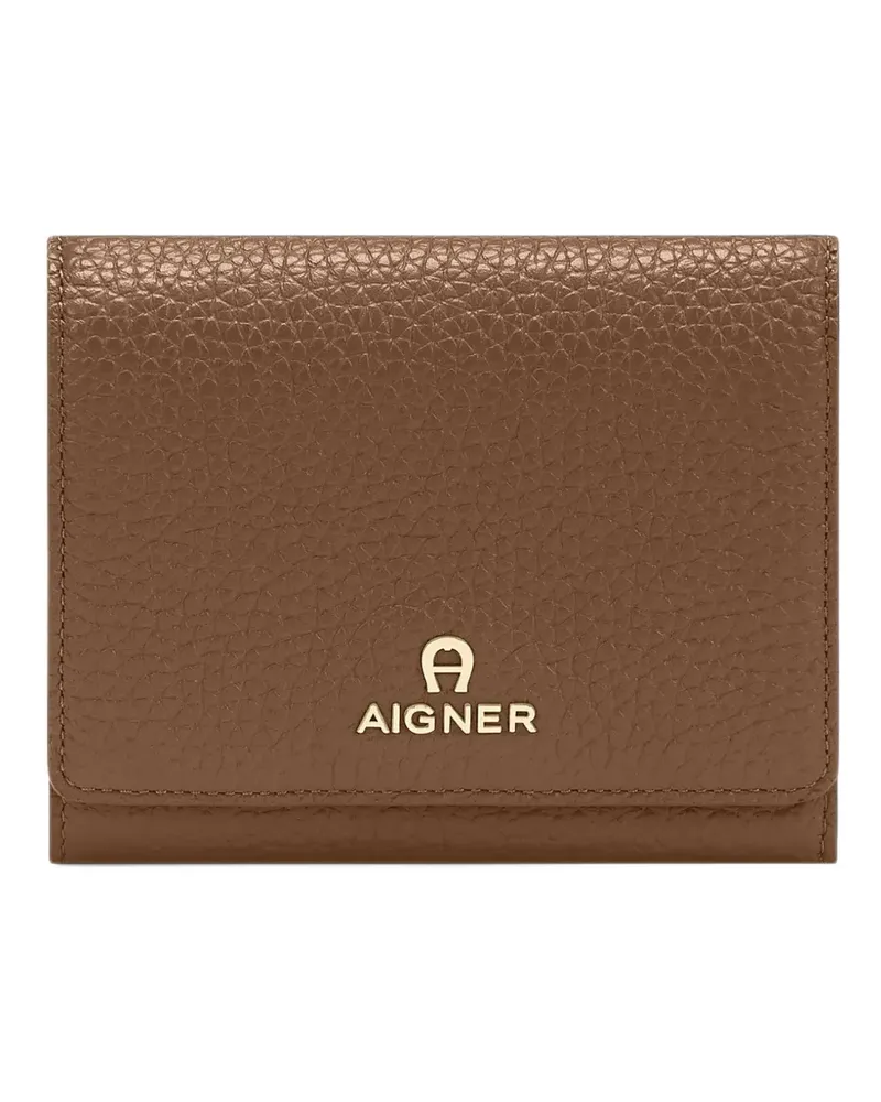 Aigner Ivy grained-leather wallet - Braun Braun