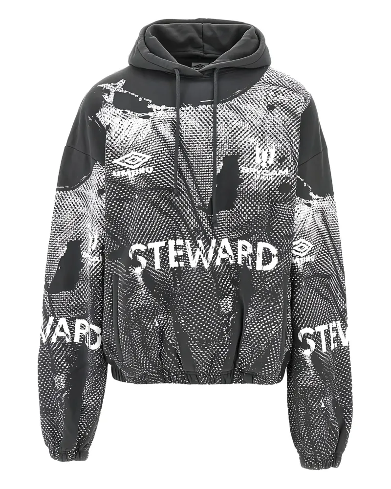 Umbro graphic-print long-sleeves hoodie - Grau Grau