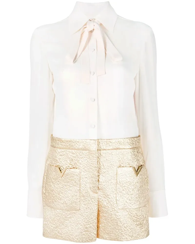 Valentino Garavani Playsuit mit Schleifenkragen - Weiß Weiß