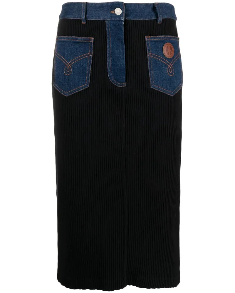 Moschino Hoch sitzender Bleistiftrock - Schwarz Schwarz