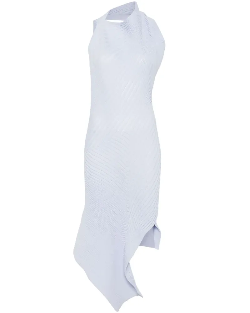 Issey Miyake Asymmetrisches Midikleid - Blau Blau