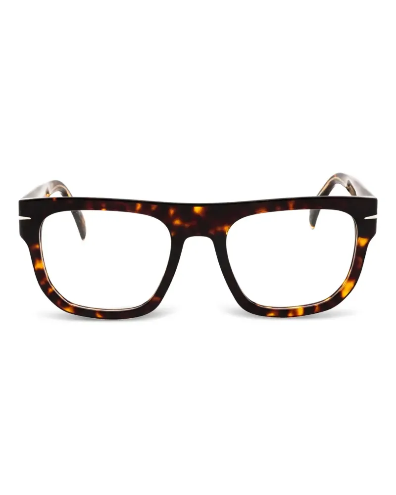 EYEWEAR by DAVID BECKHAM Eckige Brille in Schildpattoptik - Braun Braun