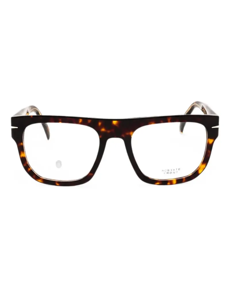 EYEWEAR by DAVID BECKHAM tortoiseshell-effect square-frame glasses - Braun Braun
