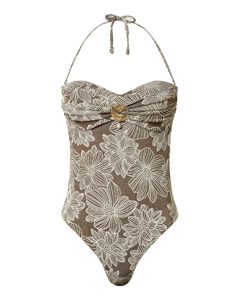 Twin-Set Badeanzug mit Blumen-Print - Braun Braun