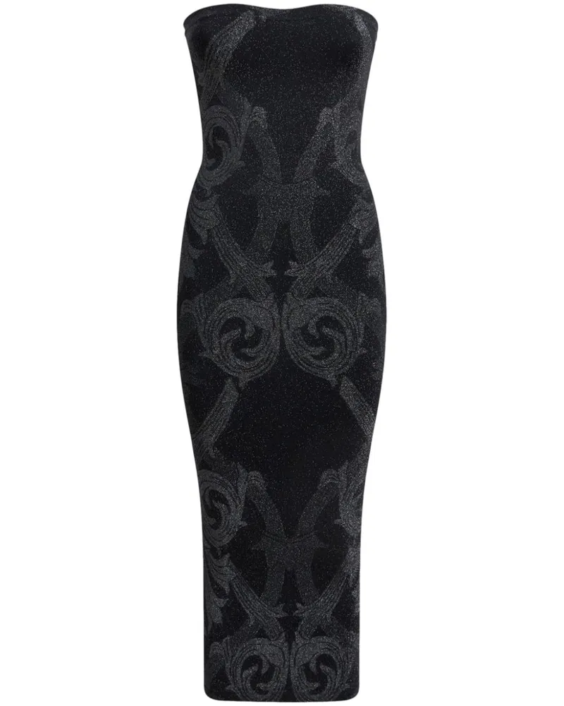 Etro x Wolford Midikleid aus Metallic-Jacquard - Schwarz Schwarz