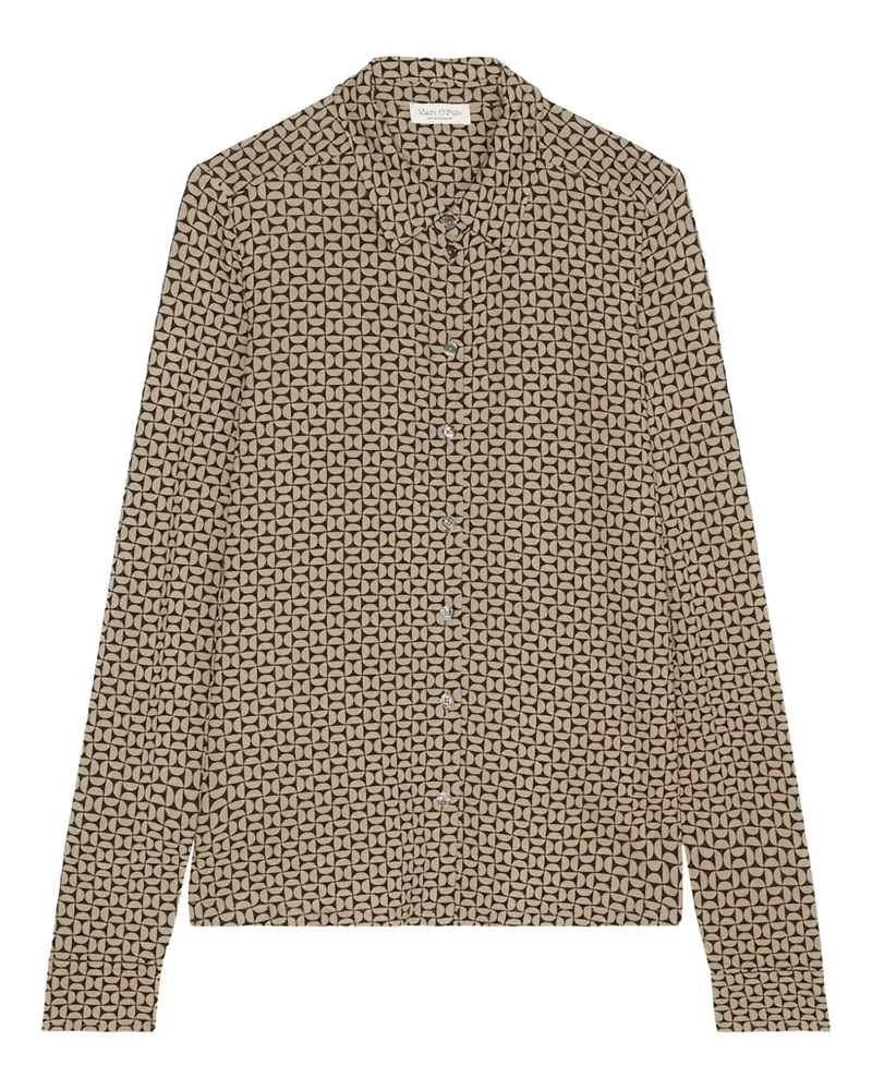 Marc O'Polo Hemd mit geometrischem Print - Nude Nude