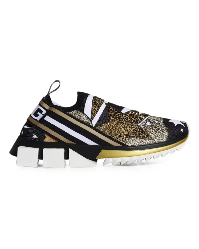 Dolce & Gabbana Sorrento Sneakers mit Kristallen - Schwarz Schwarz