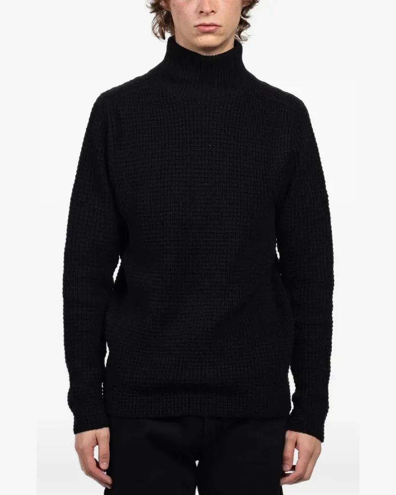 Hannes Roether turtleneck textured sweater - Schwarz Schwarz