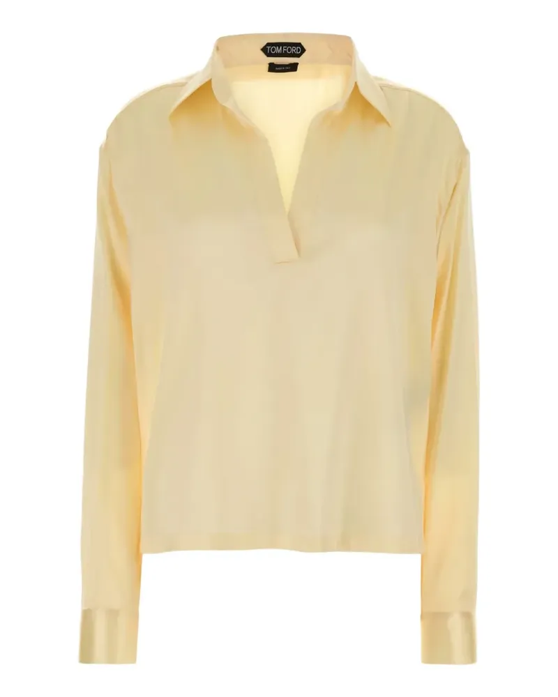 Tom Ford V-neck satin blouse - Nude Nude