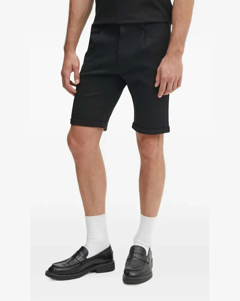 Lindbergh pleat-detail turn-up shorts - Schwarz Schwarz