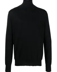 Jil Sander Fein gestrickter Rollkragenpullover Schwarz