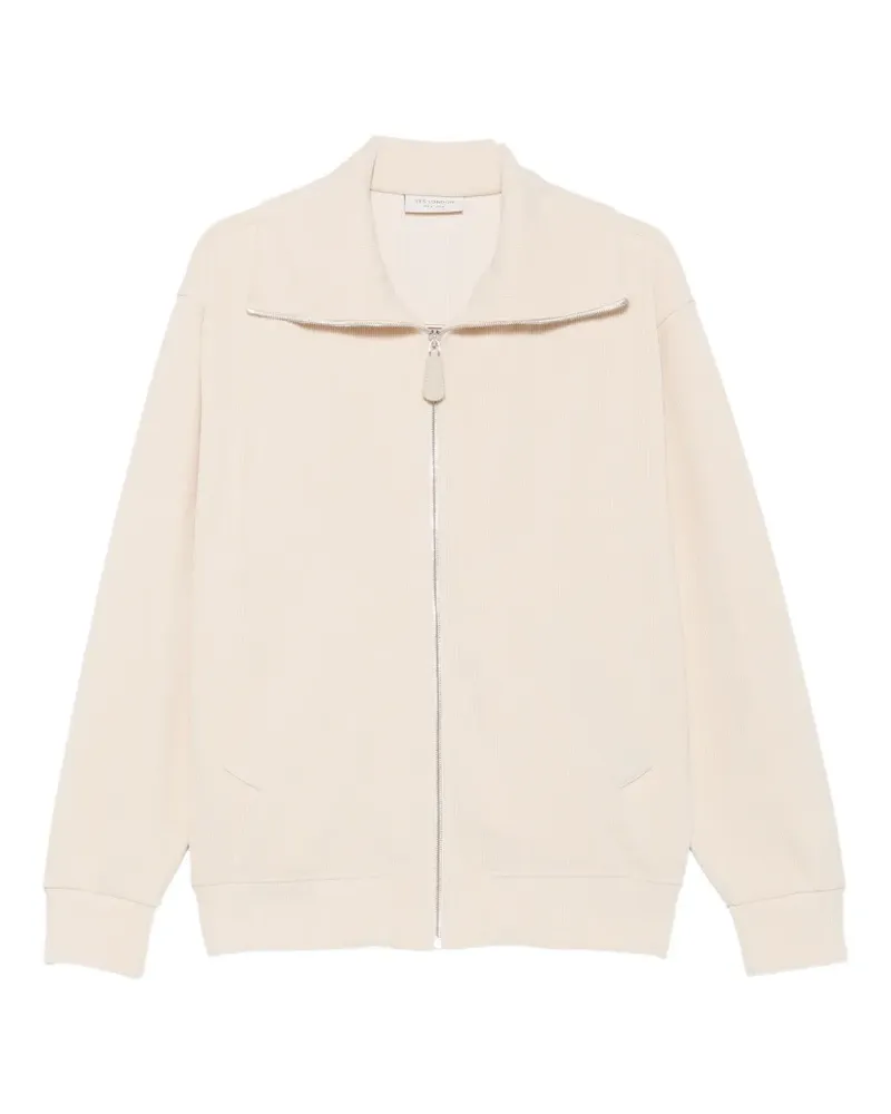 Yes London Cardigan mit geripptem Kragen - Nude Nude