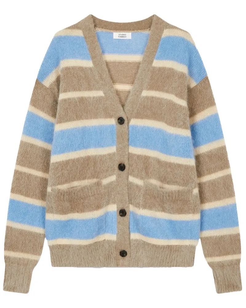 STUDIO TOMBOY Gestreifter Cardigan - Nude Nude