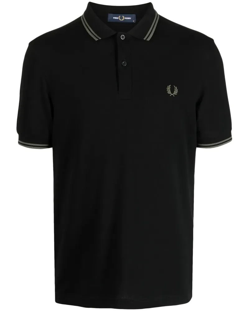 Fred Perry Poloshirt mit Kontrastdetails - Schwarz Schwarz