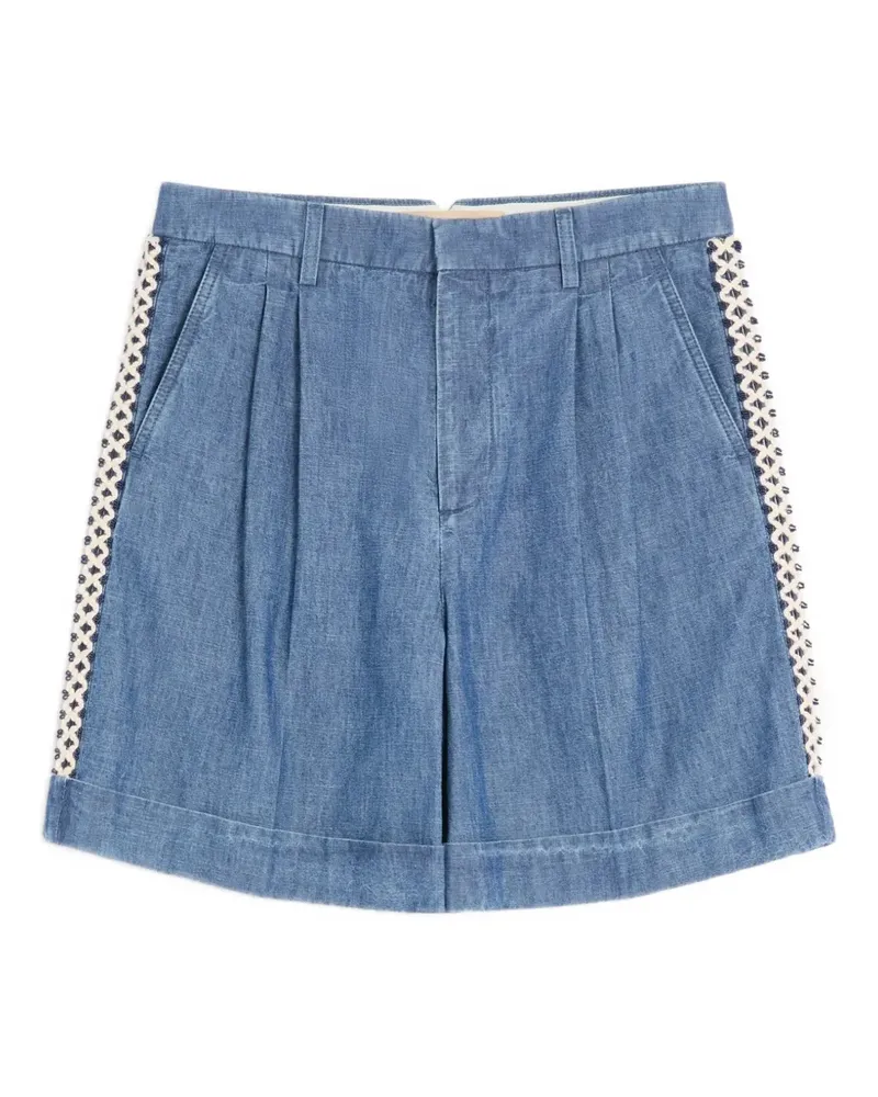 Valentino Garavani Shorts aus Denim mit Häkeldetail - Blau Blau