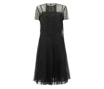 Kristallverziertes Kleid mit Falten - Schwarz