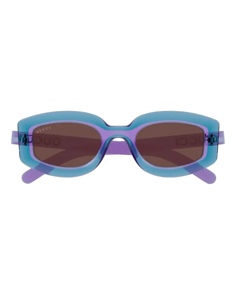 Gucci Sonnenbrille mit geometrischem Gestell - Blau Blau