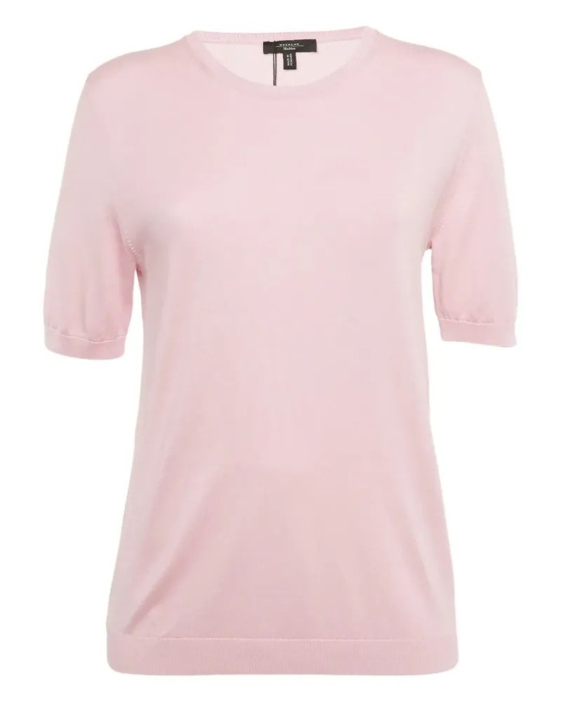 Max Mara blend ribbed hem T-shirt - Rosa Rosa