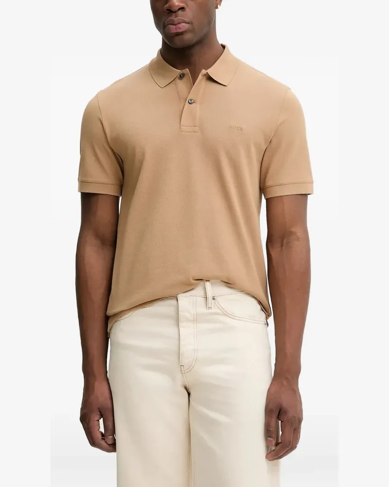 HUGO BOSS Poloshirt mit kurzer Knopfleiste - Nude Nude