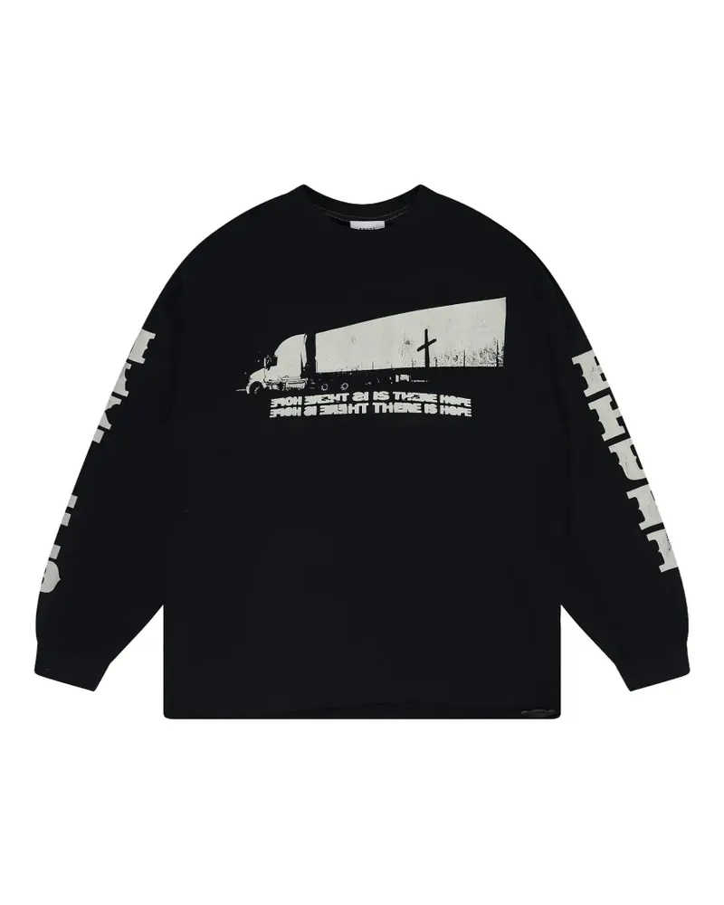 RHUDE graphic-print long-sleeve T-shirt - Schwarz Schwarz