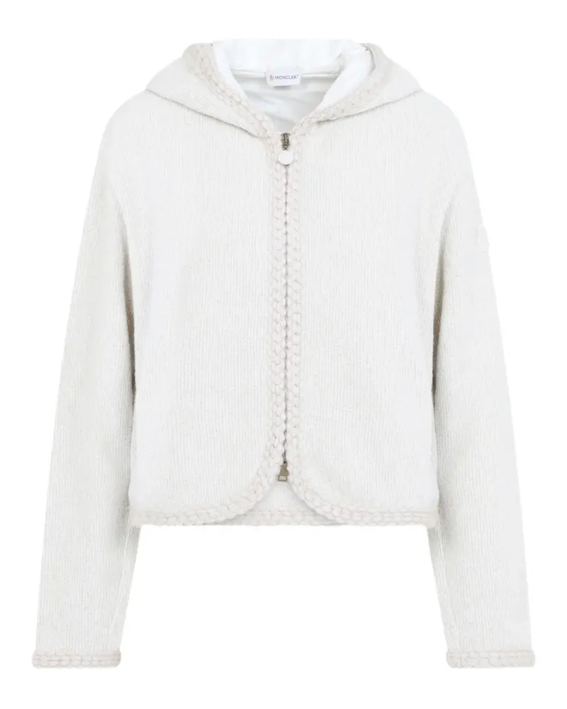 Moncler Waffle geflochtener Hoodie aus Wabenstrick - Nude Nude