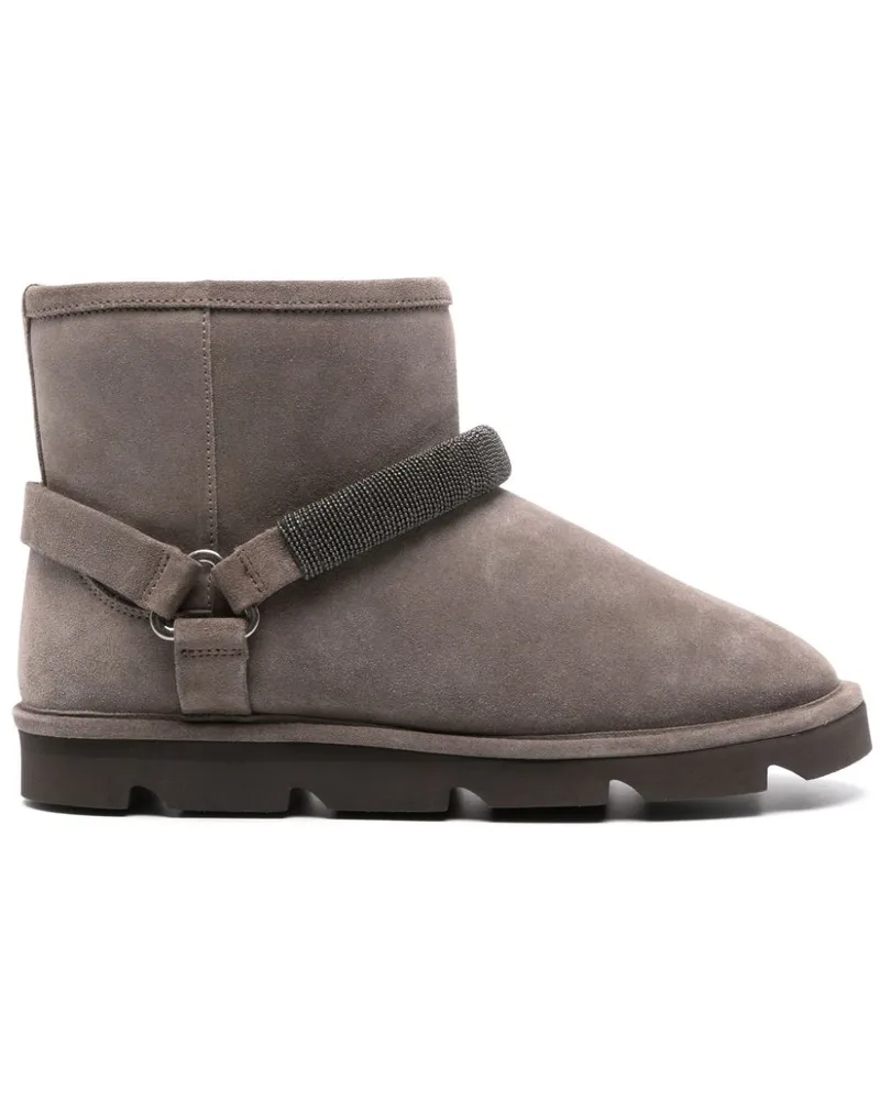 Brunello Cucinelli Stiefel mit Monili-Riemen - Grau Grau